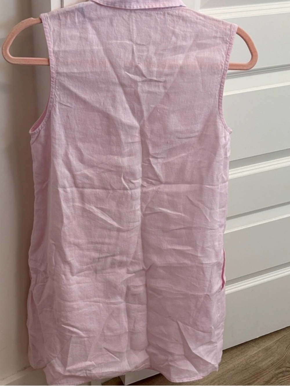 J. McLaughlin Aberdeen Sleeveless Linen Dress light pink XS coastal vacation - Picture 4 of 7